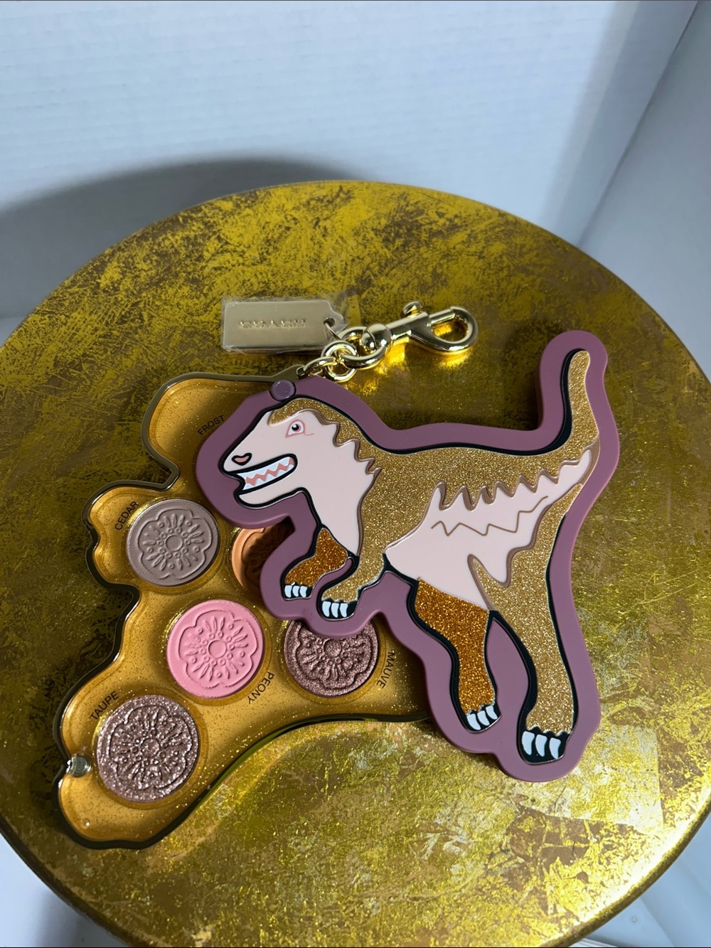 Coach Pink & Orange Dinosaur Keychain Palette - Picture 2 of 5